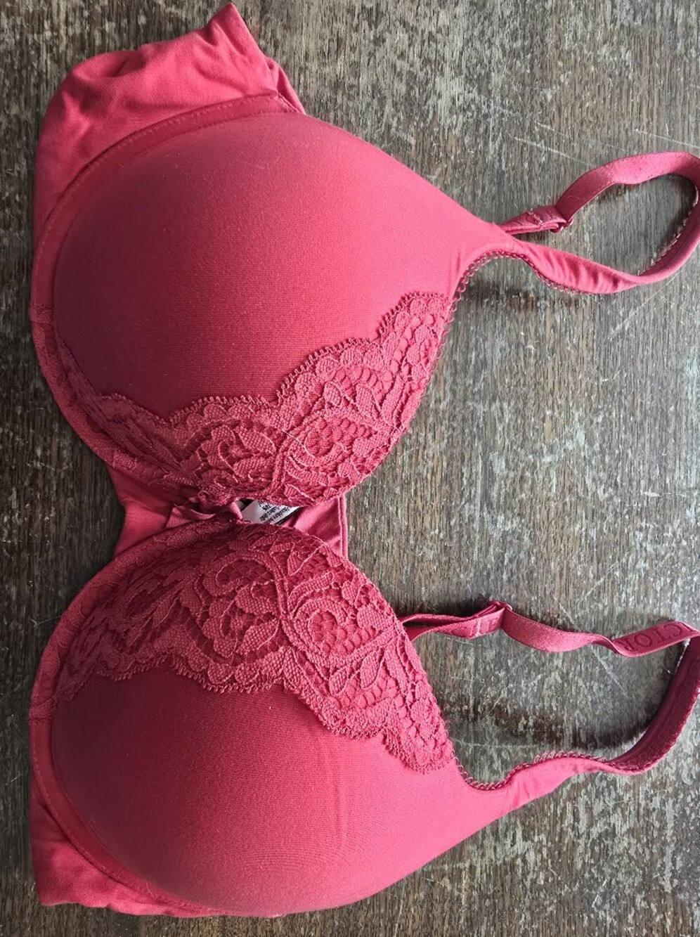 Victoria's Secret Red Lace-Accent Bra